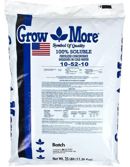 Grow More 5556 Water Soluble Fertilizer 10-52-10, 25-Pound