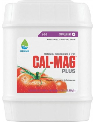 Botanicare Cal-Mag Plus, A Calcium, Magnesium, And Iron Plant Supplement, Corrects Common Plant Deficiencies, Add To Water Or Use As A Spray, 2-0-0 NPK, 5 Gallon