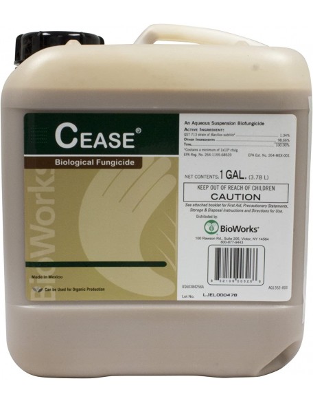 Cease Foliar Disease Control / Microbial Fungicide and Bactericide, OMRI Listed, NOP-approved - 1 Gallon